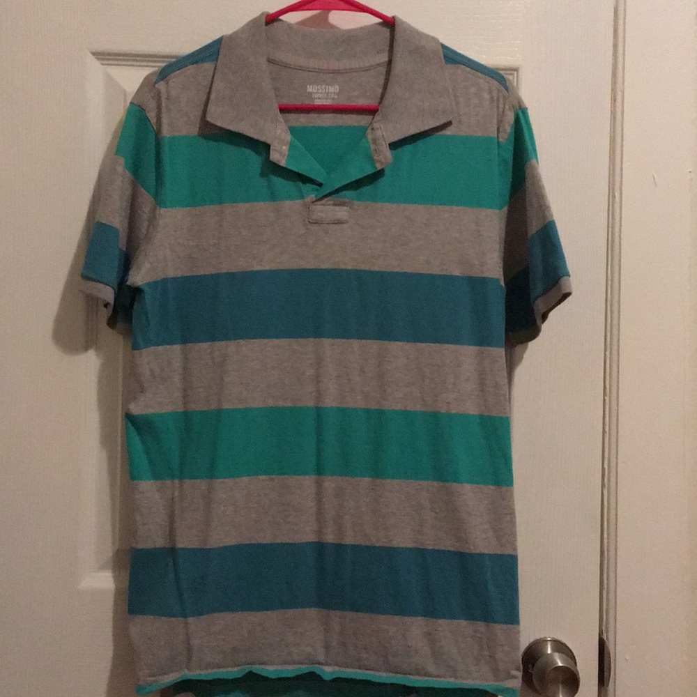 Men’s Green and Blue striped polo
